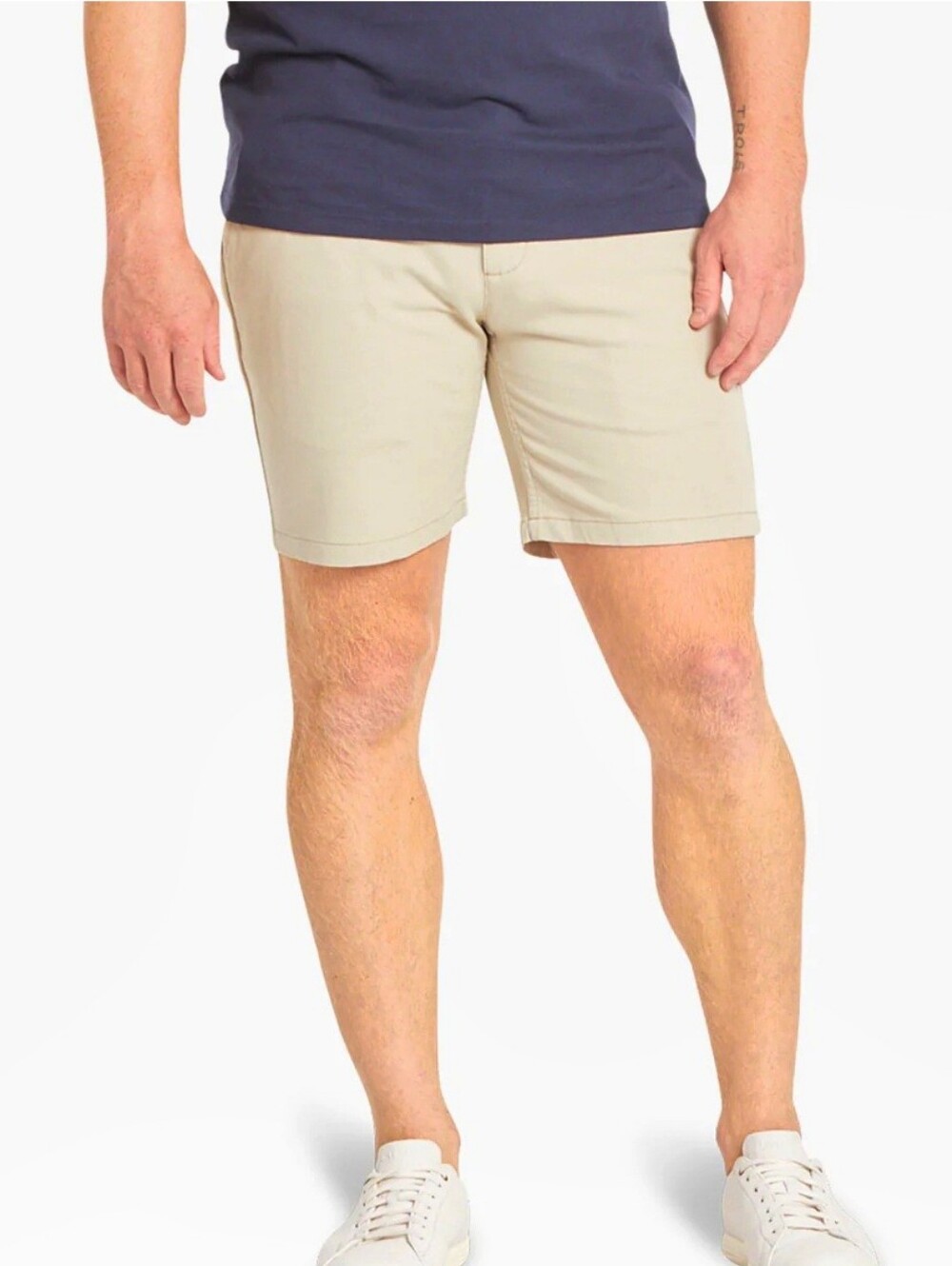 Mugsy Teddys Chino Shorts Light Khaki Men's 36 Casual Stretch 9"